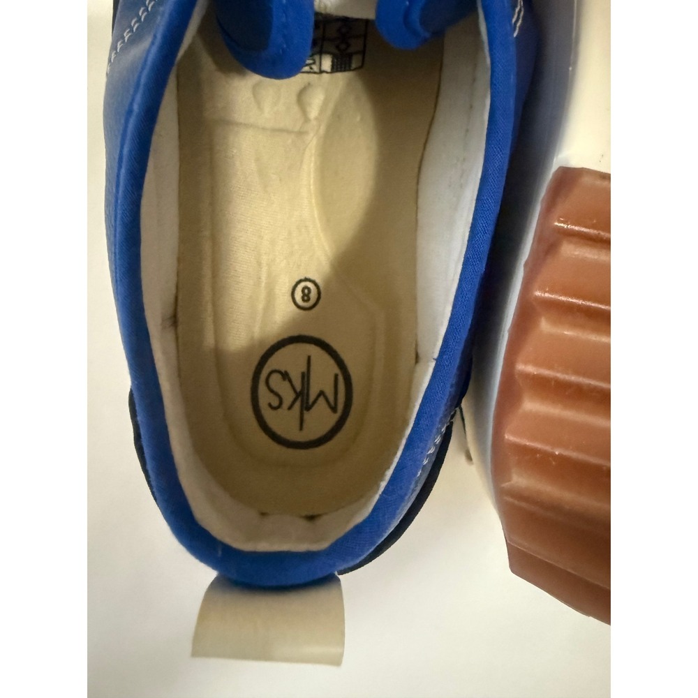 MKS Platform Sneakers Women's Blue White Metallic Leather Lace‎ Up Size 8 NWOT - Picture 3 of 9